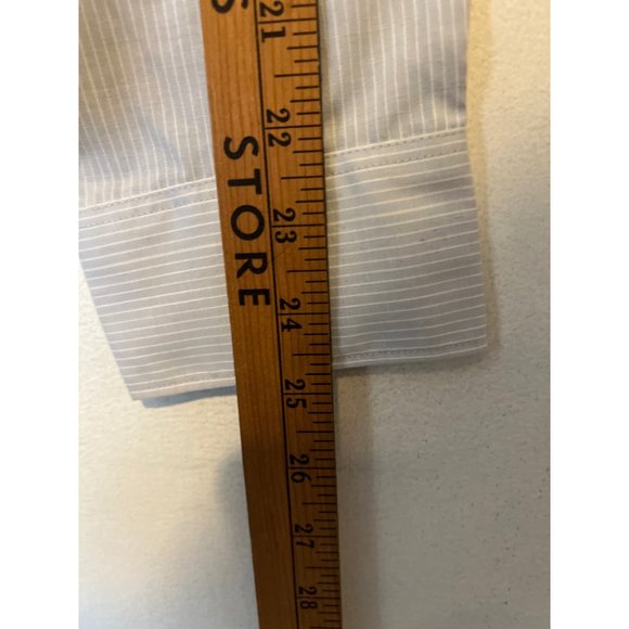 VINTAGE Ketch Dress Shirt Light Gray Pin Strip Single Stitch Button Down 16.5 - Picture 4 of 9